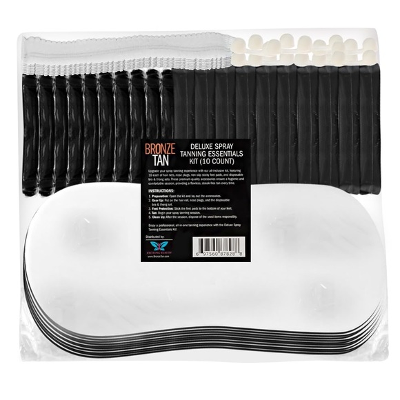 Spray Tan Essentials: 10 Each Hair Nets, Nose Plugs, Feet Pads & Undergarments - Picture 3 of 11